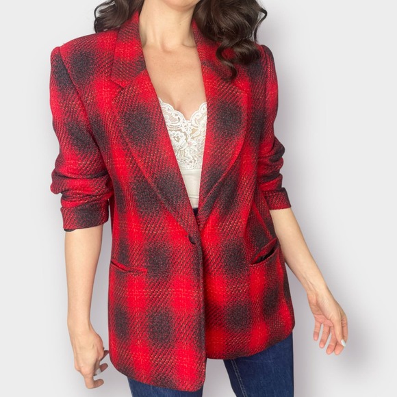 90s B T Traditions Red and Black Blazer - Picture 4 of 11